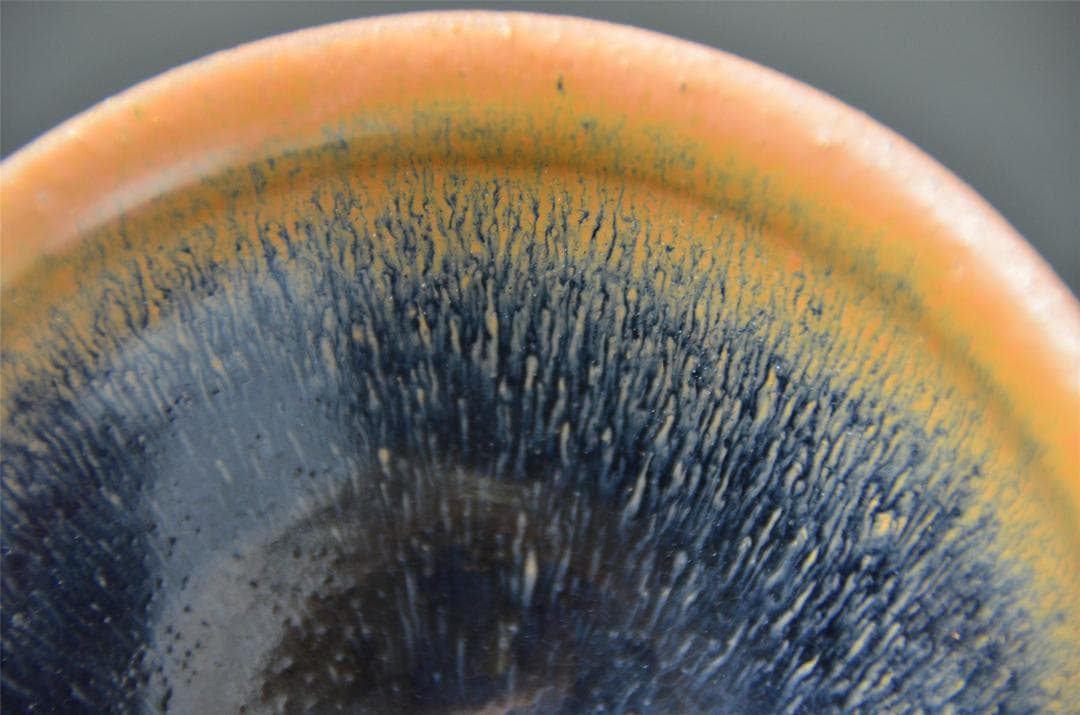 宋代 油滴天目 建窯兔毫窯変天目茶碗/中国古玩・唐物・禾目天目 茶道具