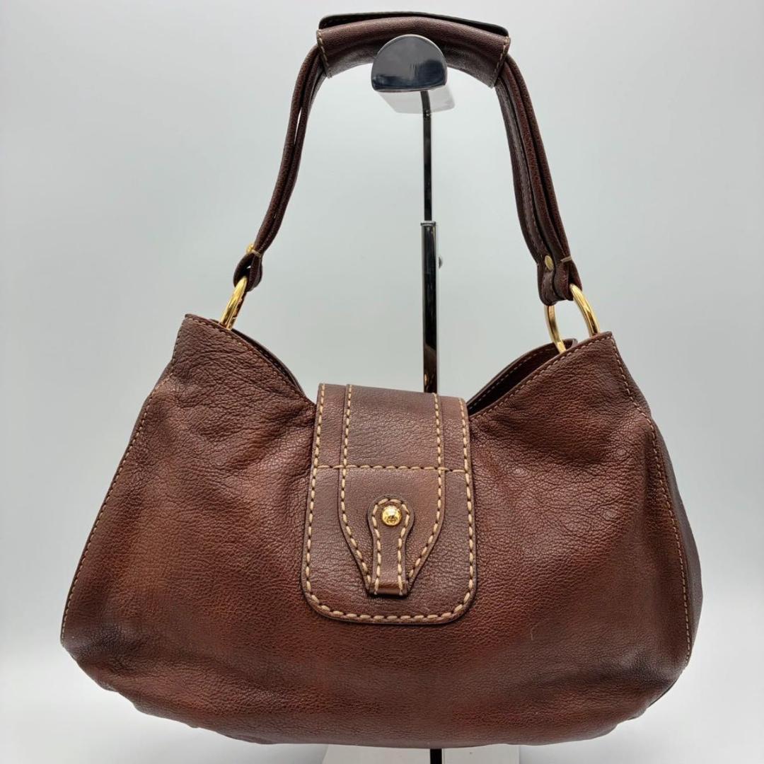 トッズ ホーボー ワンショルダー ショルダーバッグ ブラウン ゴールド