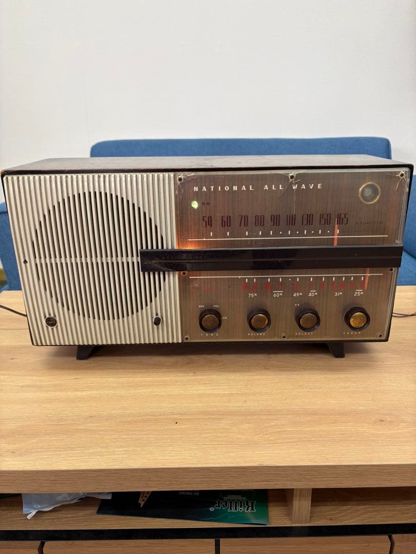 National ALL WAVE 真空管ラジオ アンティーク置き物 National ALL WAVE 真空管ラジオ アンティーク置き物 National ALL