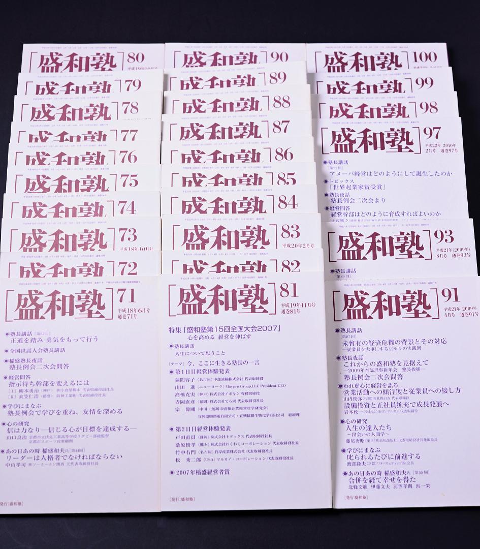 盛和塾132冊（11号〜156号うち欠品13冊）
