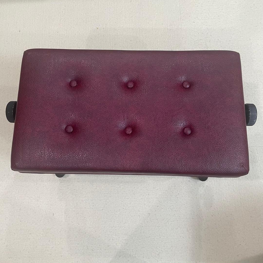 猫脚ピアノ椅子 昇降式 スツール ワインレッド アンティーク シート