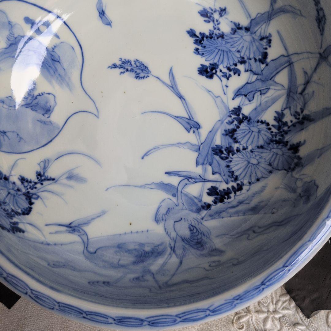 古伊万里 染付 深鉢 白鷺 蛇の目高台 - メルカリ