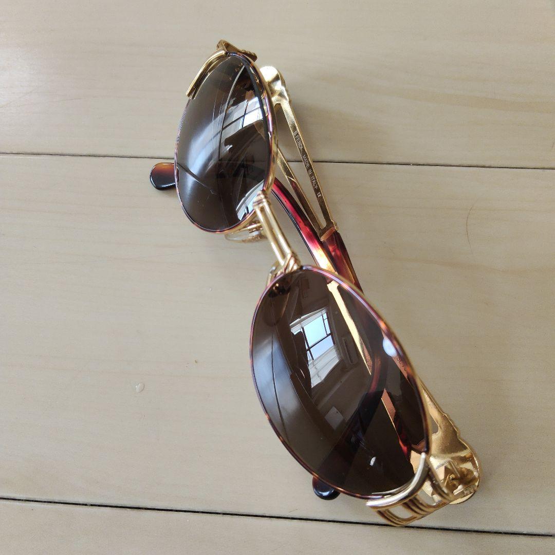 美品】FENDI フェンディ ゴールドフレーム ブラウンレンズ サングラス