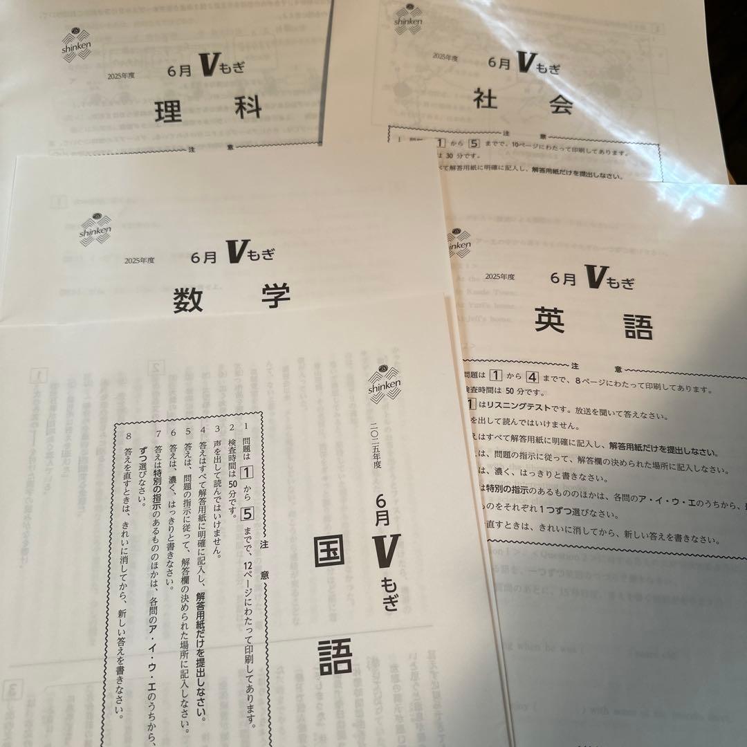 2025年 6月Vもぎ 1回分 問題 解答と解説 せっと - メルカリ