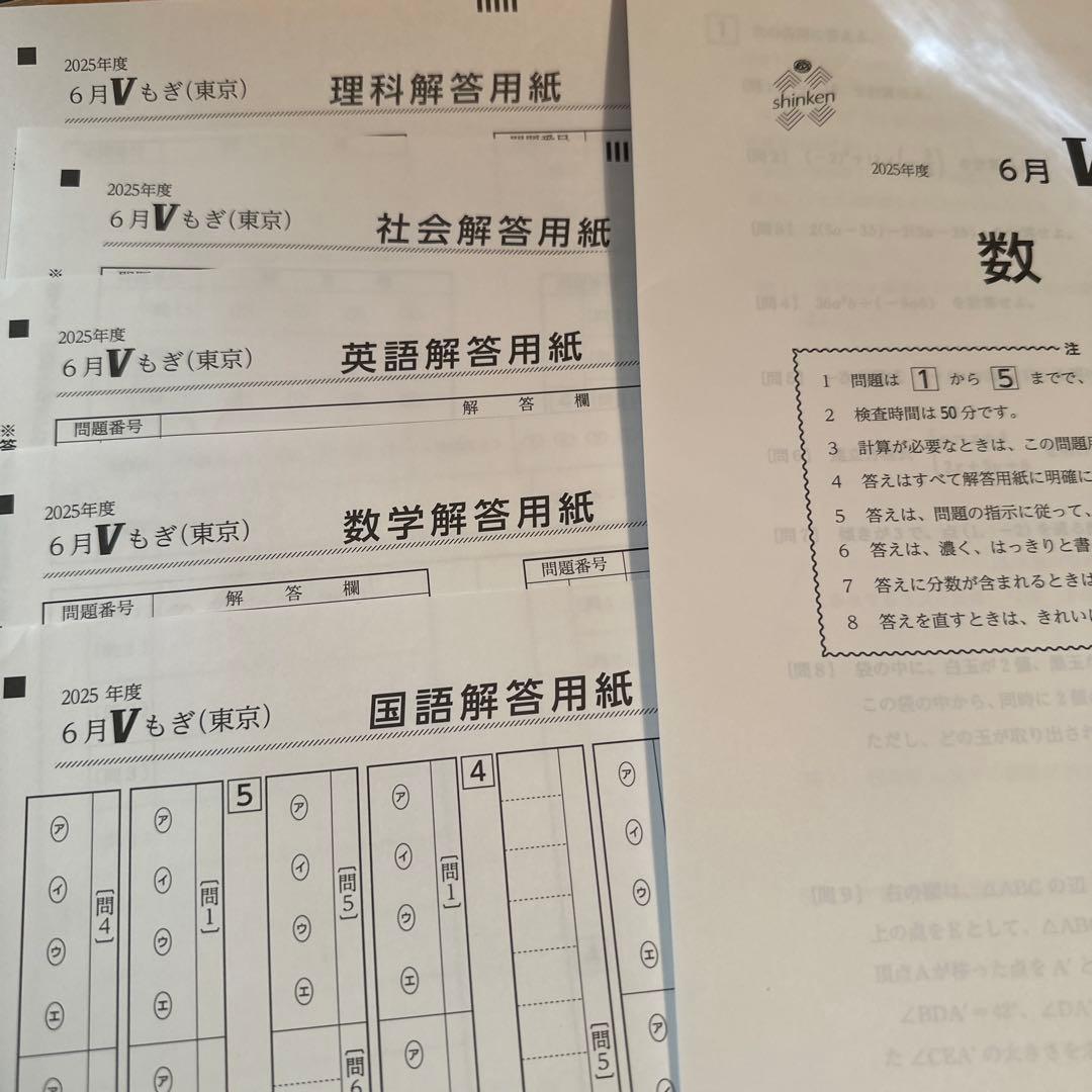 2025年 6月Vもぎ 1回分 問題 解答と解説 せっと - メルカリ