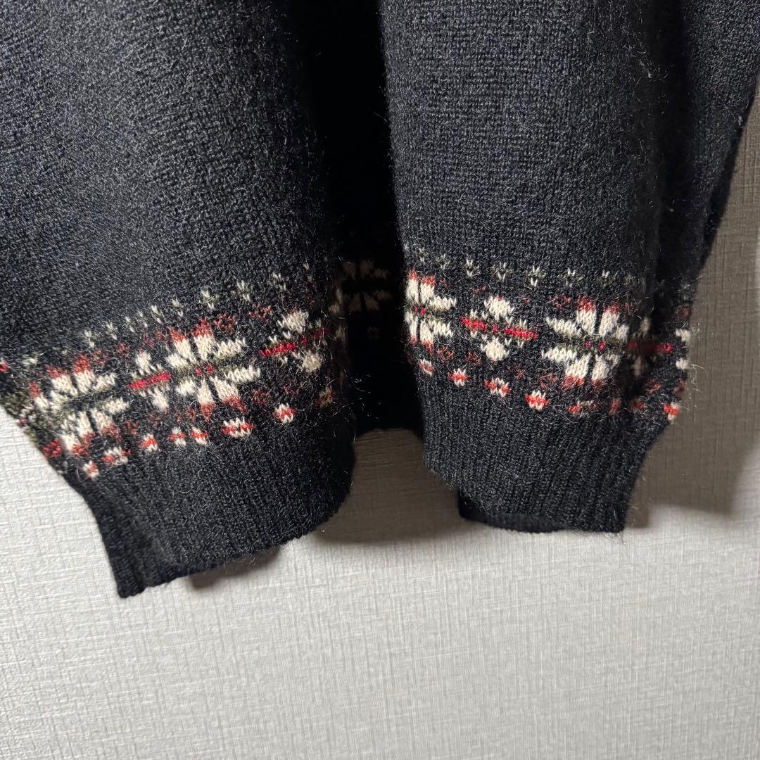 超希少☆カールヘルム モヘアニット ヘンリーネック ノルディック柄 黒