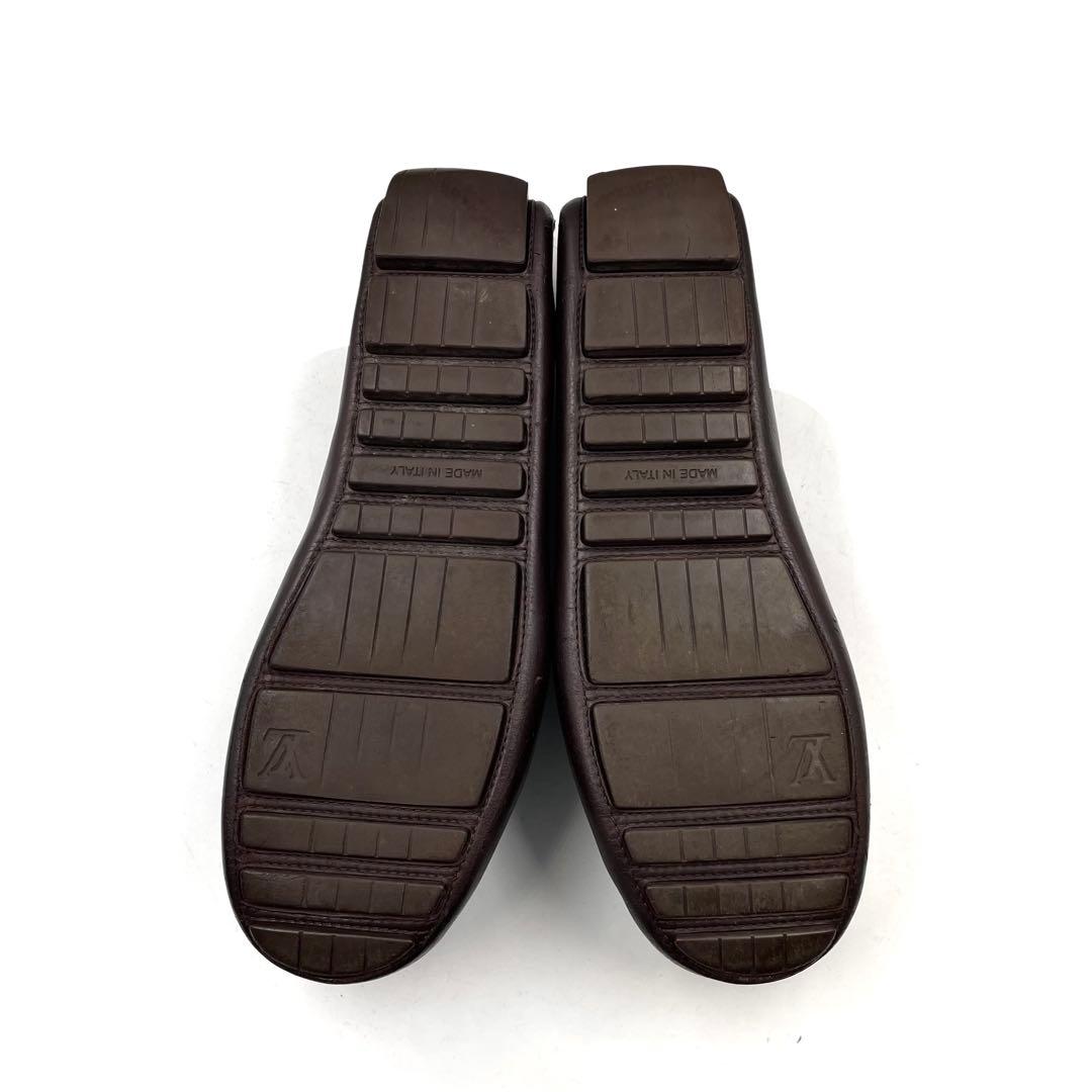 《超美品》ルイヴィトン スリッポン ドライビングシューズ レザー 茶 8 1/2