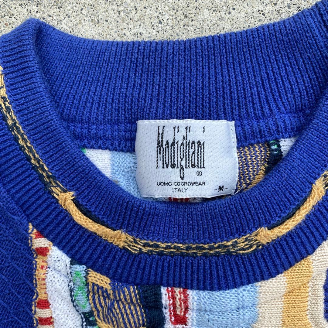 Modigliani ニット セーター 3Dニット 総柄 COOGI 風 立体 - メルカリ