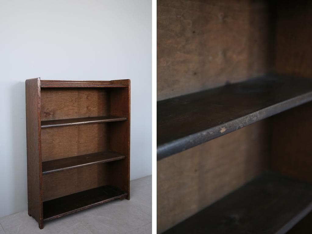 英国アンティーク木製ブックシェルフ/本棚/食器棚/飾り棚/収納ラック