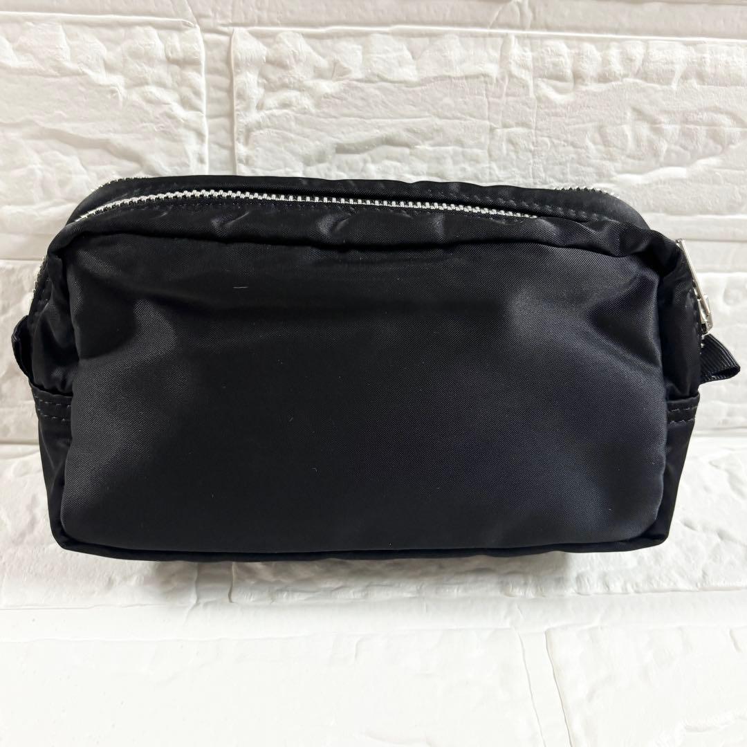 極美品】PORTER ブラック ジッパーポーチ タンカー ダブルファスナー