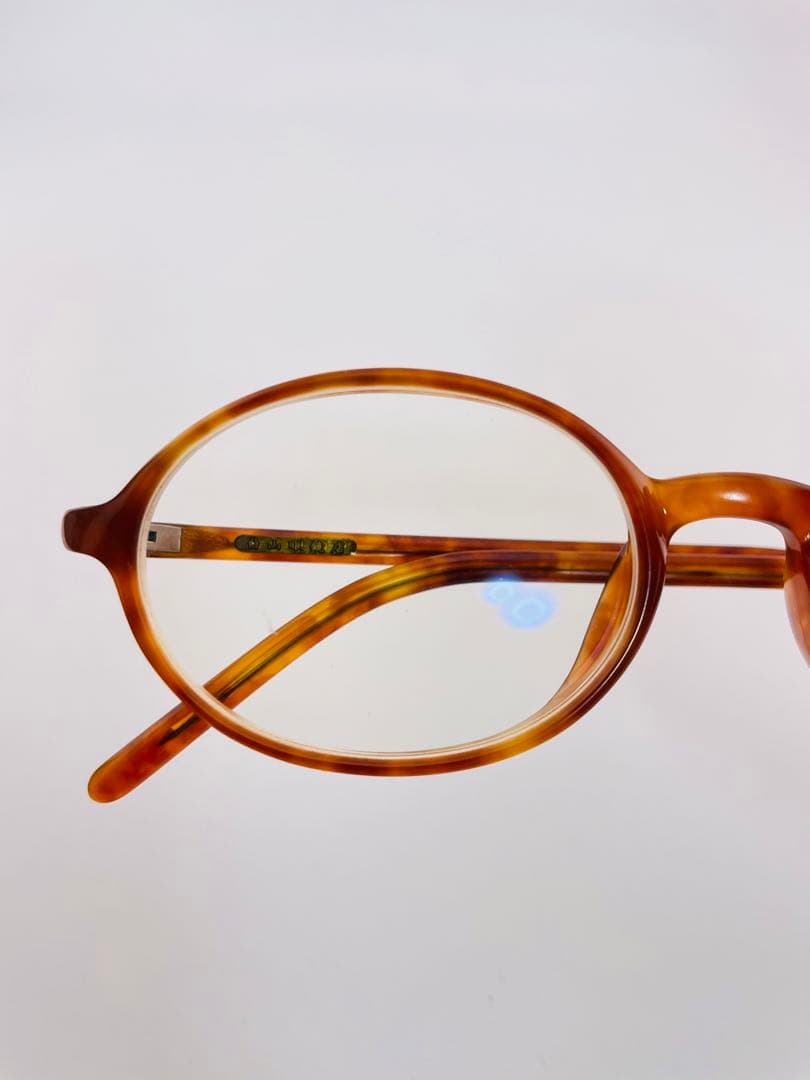 Hakusan 白山眼鏡店 日本製 メガネ 鼈甲色フレーム オーバル型 59の