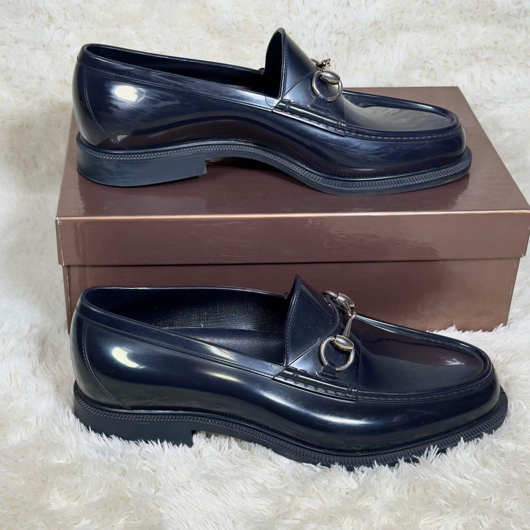 GUCCIグッチ ホースビット エナメル ラバー素材 レインシューズ