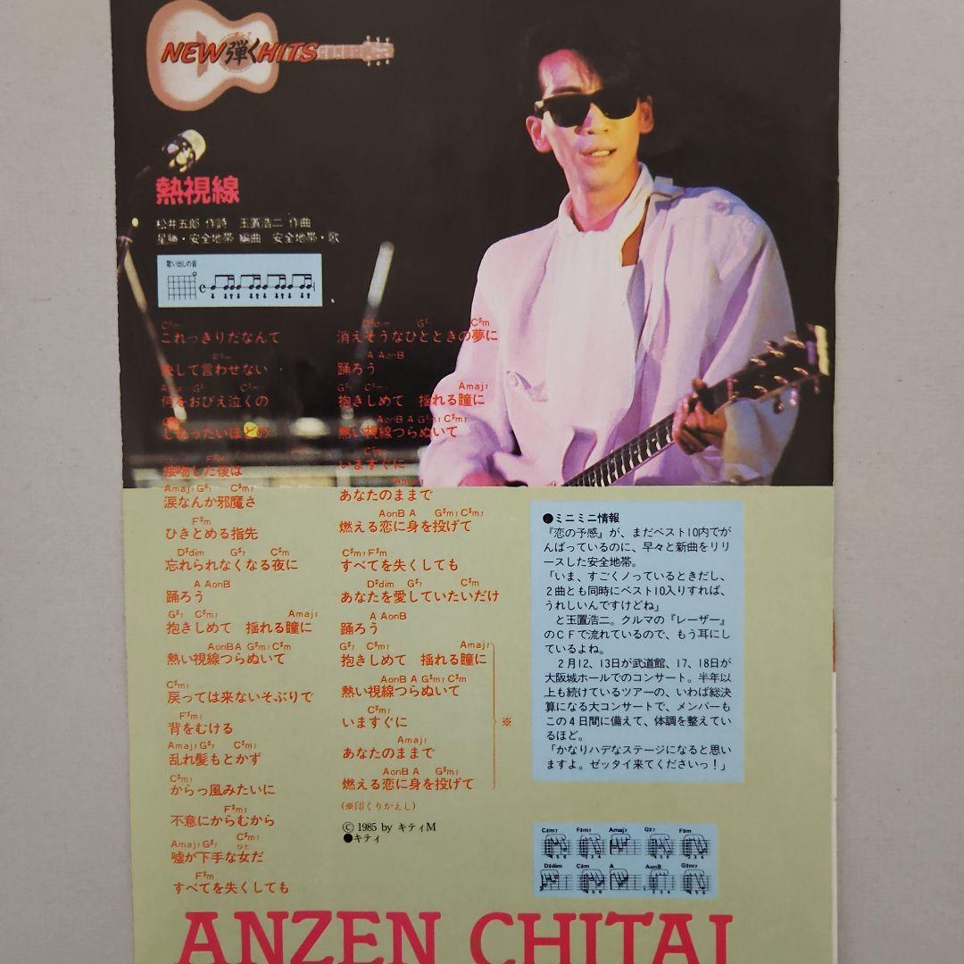 安全地帯 歌詞切り抜き 玉置浩二 当時物 稀少 - メルカリ