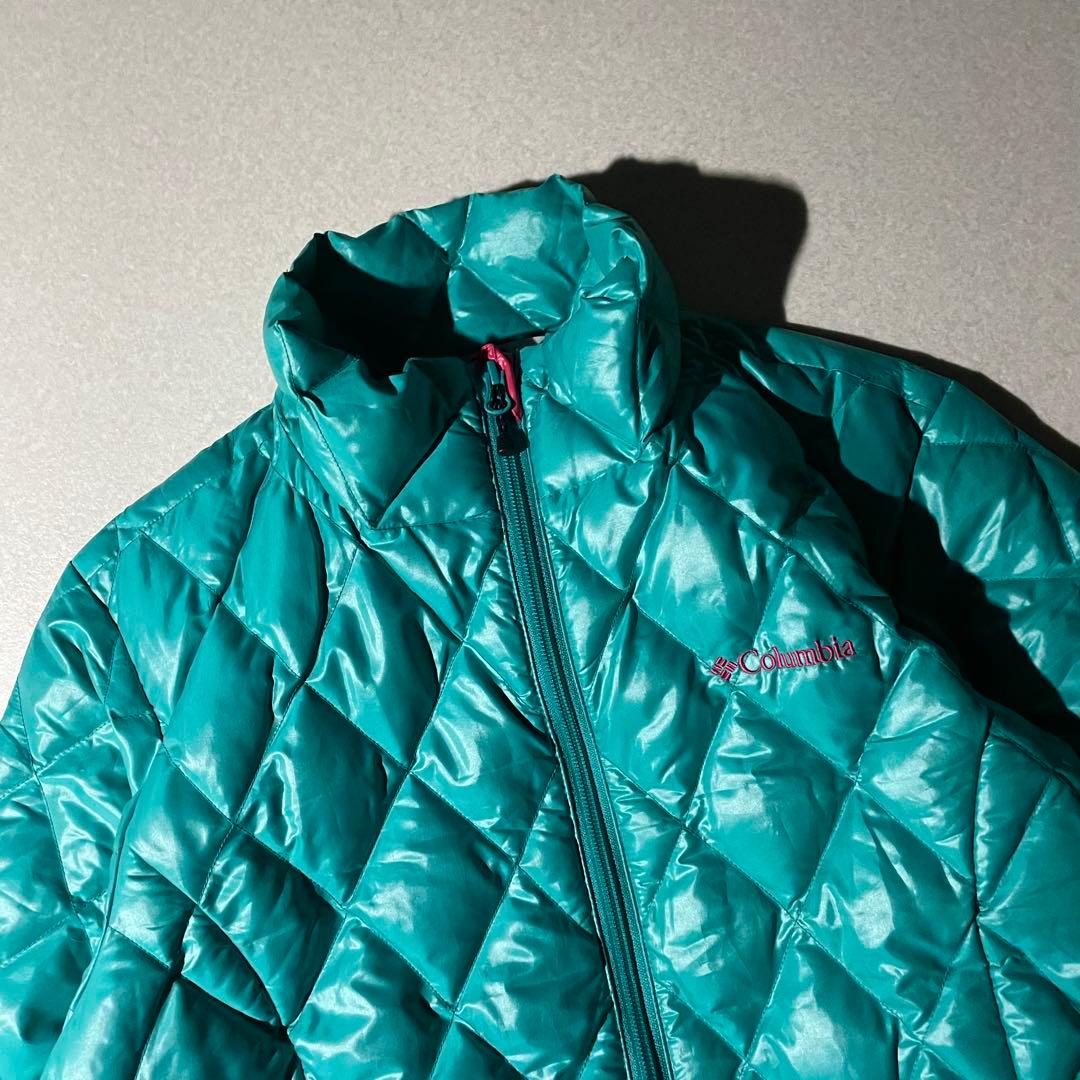コロンビア ダイヤキルト パフダウン ターコイズ 水色 クレイター
