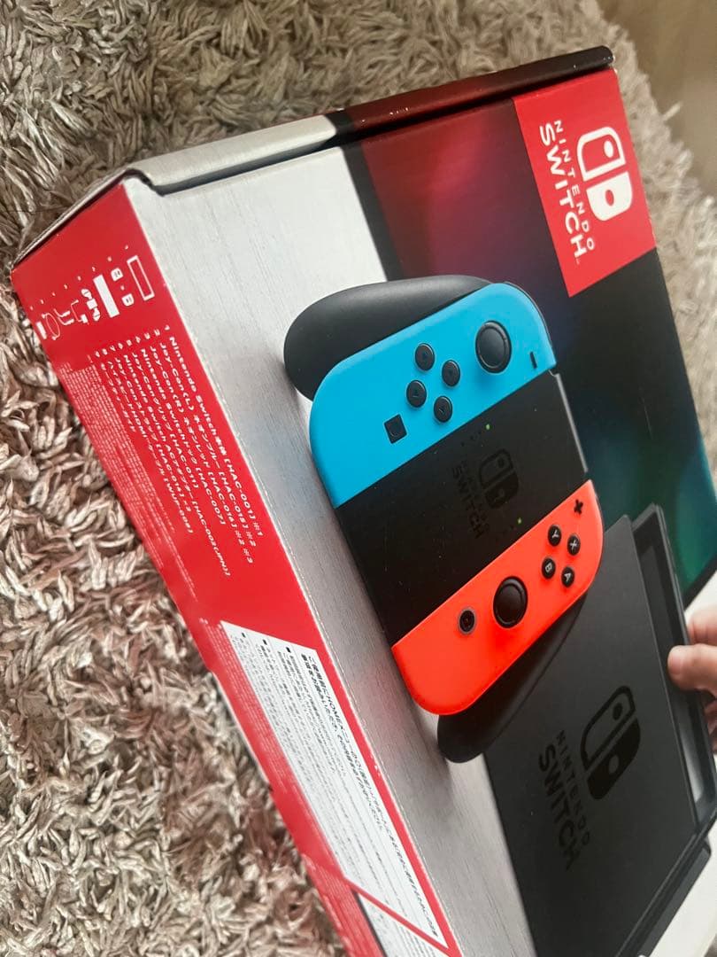 Nintendo Switch 赤/紫 本体 ACアダプター付き 箱付き - メルカリ