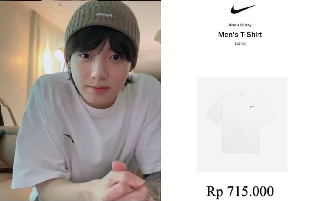BTSジョングク着用 NIKE×STUSSY Tシャツ - メルカリ