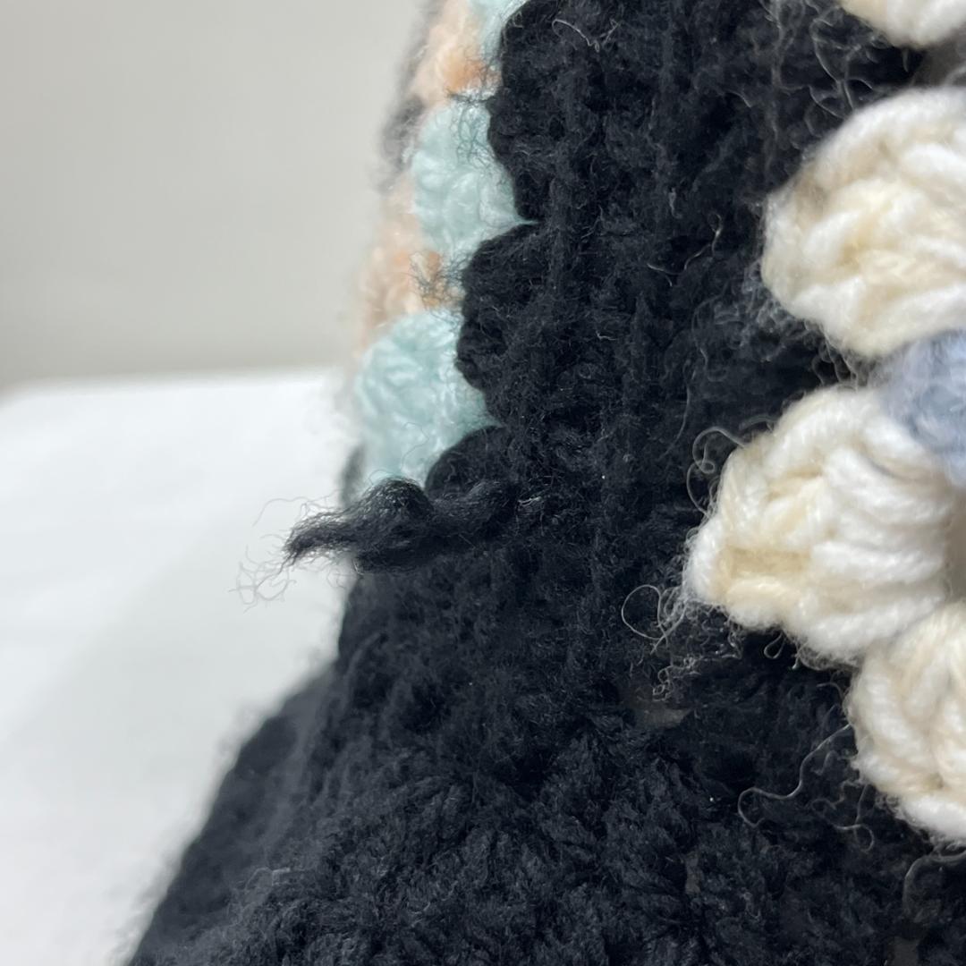 ヤーン/ニットバケットハット/クロシェハット/帽子/レトロデザイン