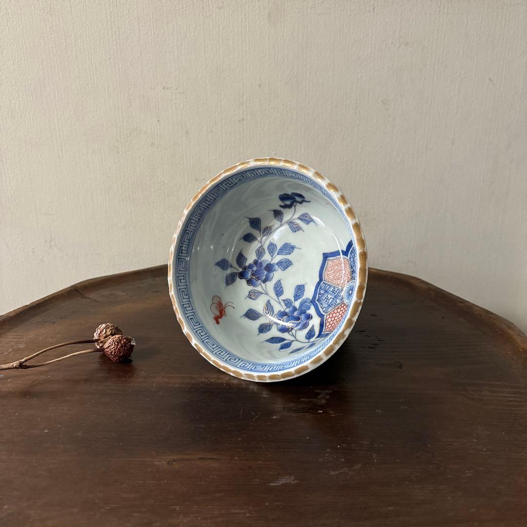 古伊万里盃洗 江戸時代.明治 骨董品 アンティーク 古道具 骨董 白磁 検