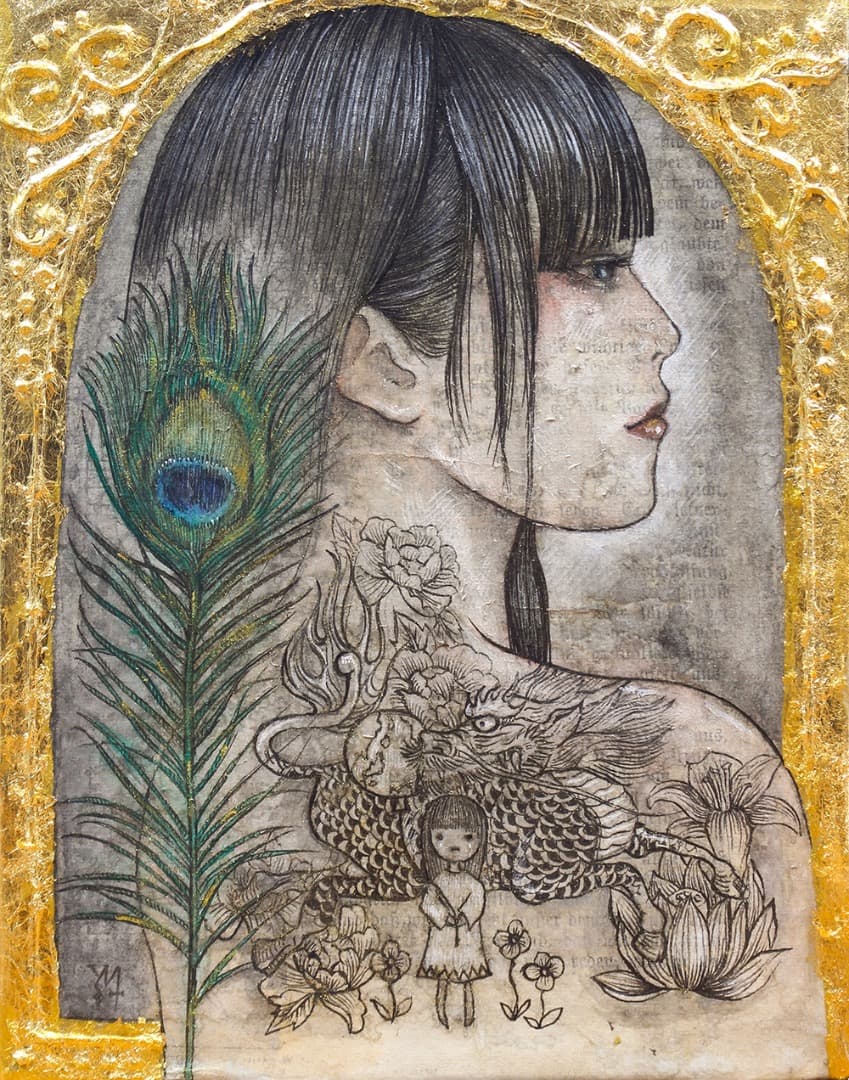 手描き絵画「個人的な憂鬱」日本画　オリジナル　原画 東山魁夷・平山郁夫・片岡球子等、日本画、版画の通販は、絵画販売専門