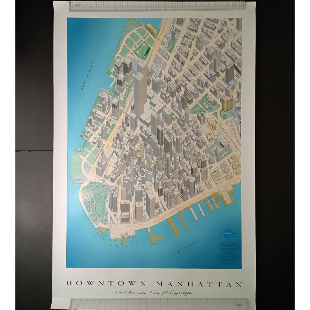ニューヨーク 地図 マンハッタン ダウンタウン 2001年版 超細密 鳥瞰図