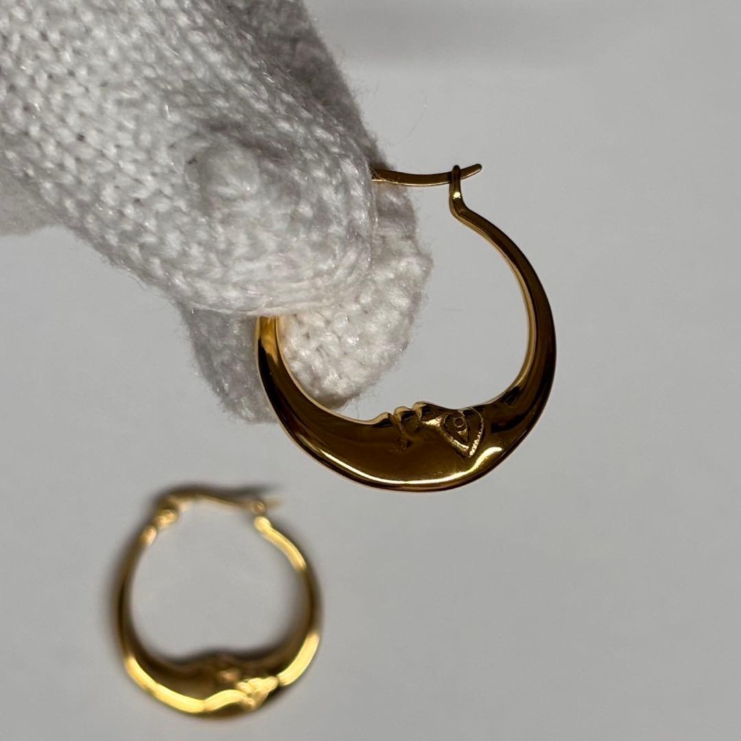 常田大希 ピアス 18k ゴールドメッキ ゴールド フープピアス ムーン 両