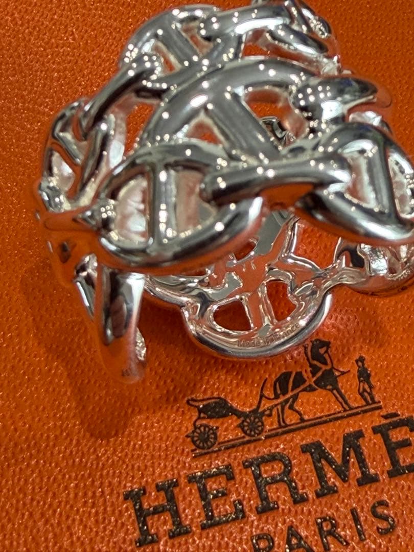 新品 HERMESエルメス アンシェネ GM 57 リング シェーヌダンクル