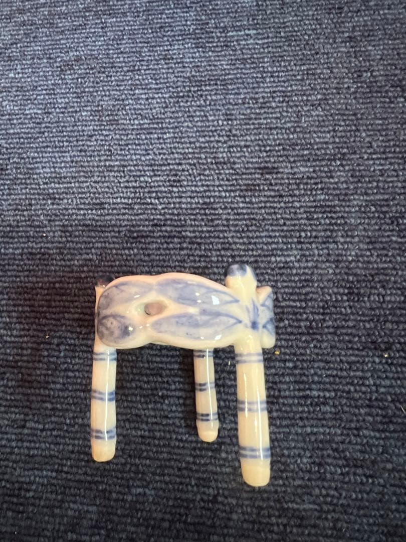 1222 京焼平安景雲而妙斎好 染付蜻蛉蓋置未使用