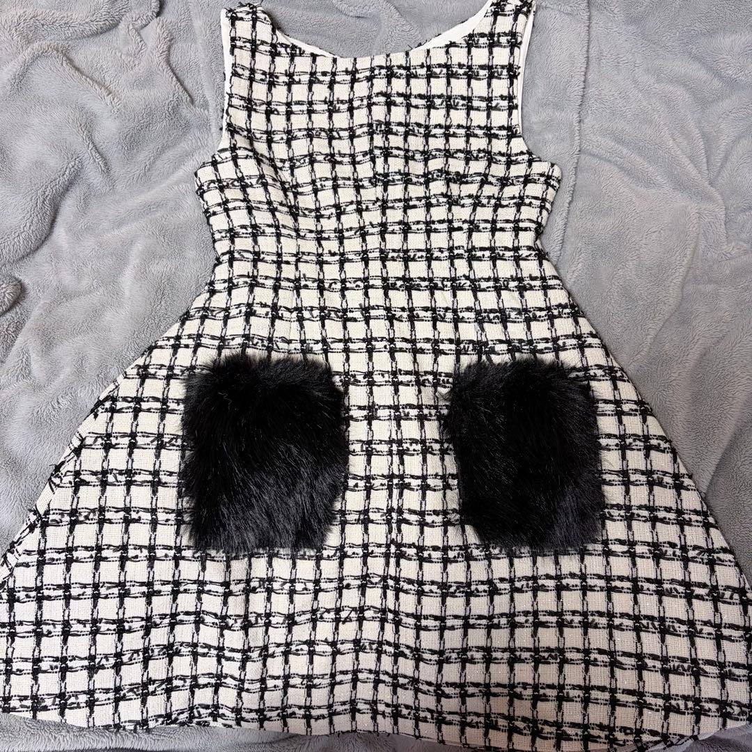 Lumignon ワンピース Tweed pocket fur dress - メルカリ