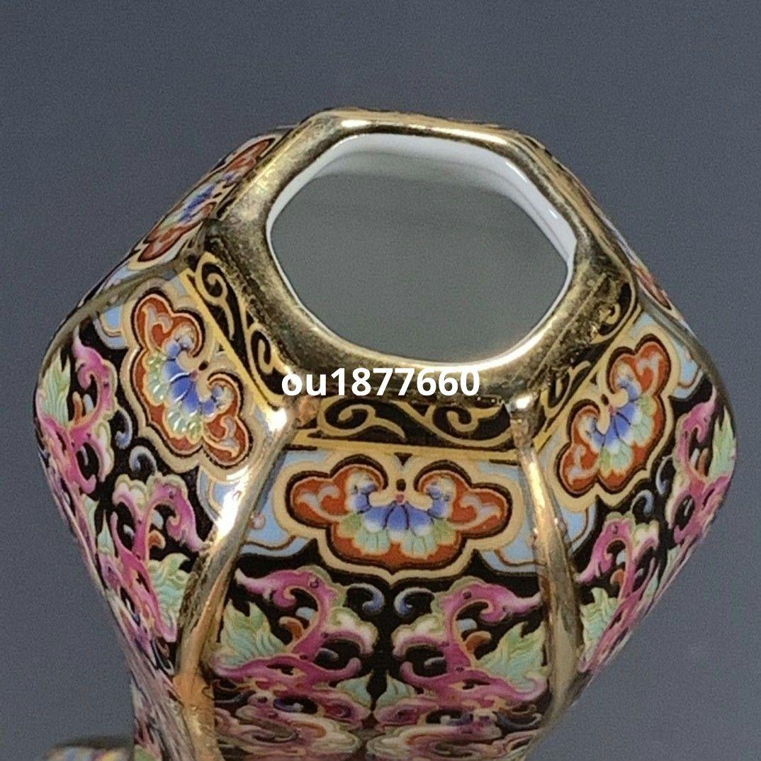 パステル琺瑯彩蒔花蒜頭瓶 景徳鎮 陶磁器 装飾品 現代工芸品 美術品