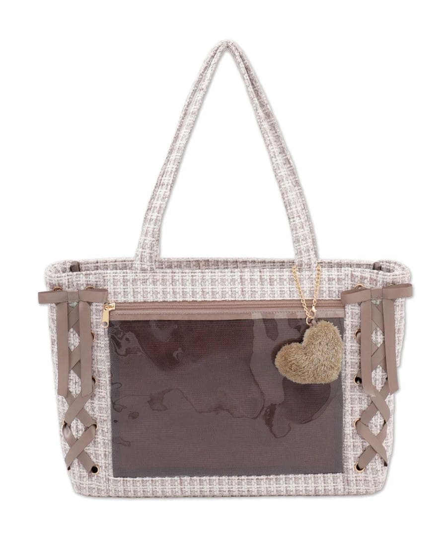 WEGO ツイードレースアップ痛バッグ 痛バ 柄1 ブラウン系 S - メルカリ