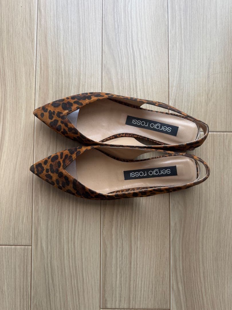 セルジオロッシ sr1 ヒョウ柄　ミュール　サイズ37 .5 (24.5cm)