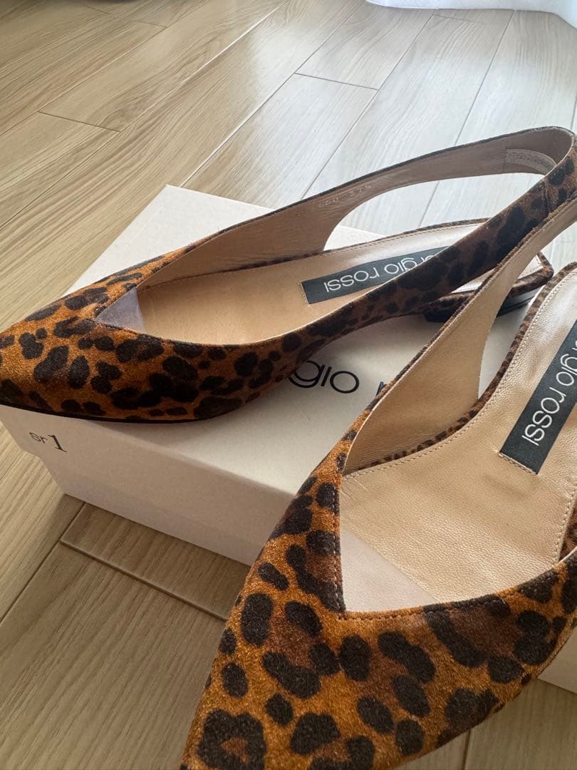 セルジオロッシ sr1 ヒョウ柄　ミュール　サイズ37 .5 (24.5cm)