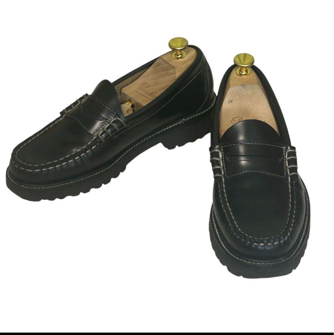 G.H.BASS コインローファーホワイトステッチ タンクソール 25 - メルカリ