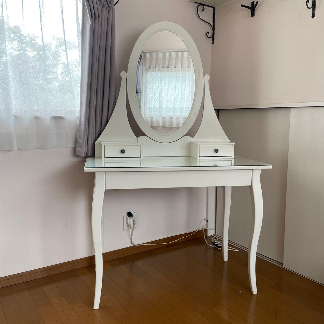 IKEA イケア 白色 ドレッサー HEMNES ヘムネス 鏡 化粧台 - メルカリ