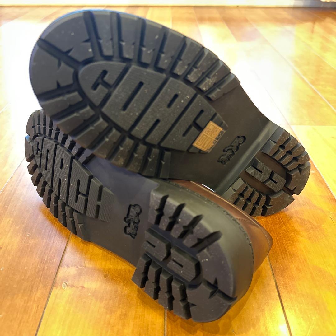 COACH メンズモノグラムローファー ブラウン 26.0cm