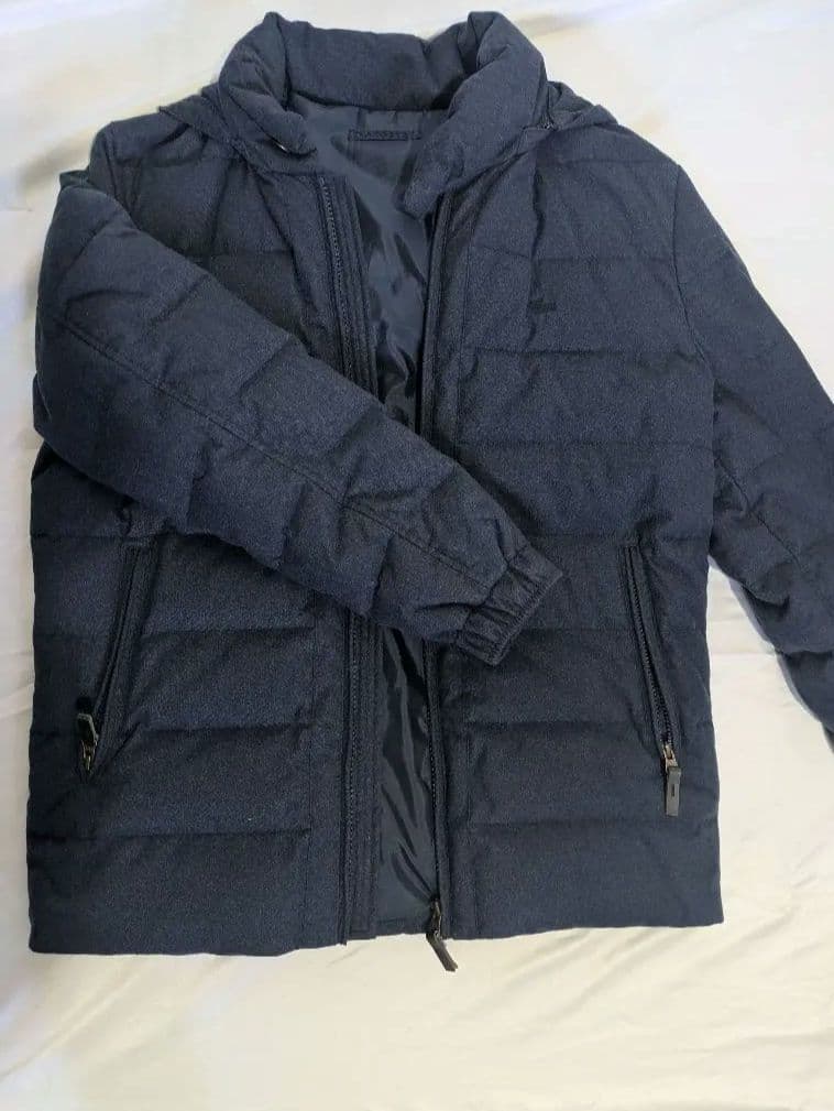 LACOSTE ネイビー ダウンジャケット US48 セール】RDS認証ダウン 耐水透湿メンブレン バルーンシルエット