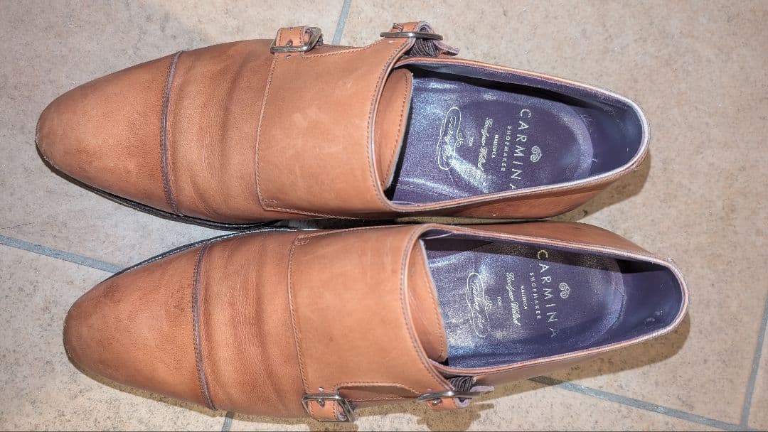 シューツリー込】カルミナ ダブルモンク トレーディングポスト別注 ケア済