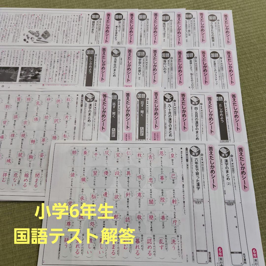 小学6年生 国語 テスト解答 - メルカリ