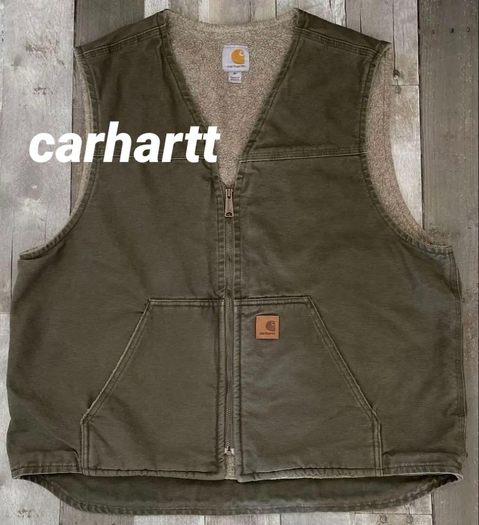 Carhartt カーハート ダックベスト サイズXL カーキ - メルカリ