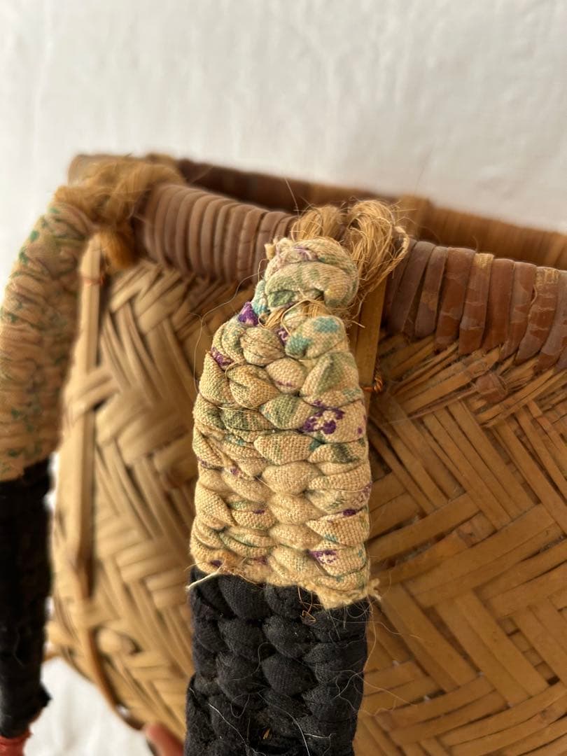 背負竹かご 竹籠 昭和アンティーク籠 しょいかご バッグ 古道具 古民具