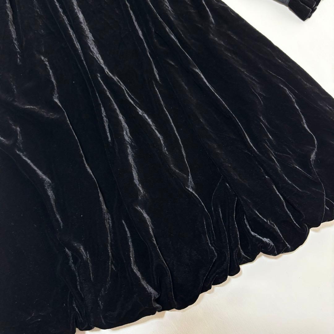 ダーマコレクション ヒロミヨシダ シルクベロアワンピース ブラック L