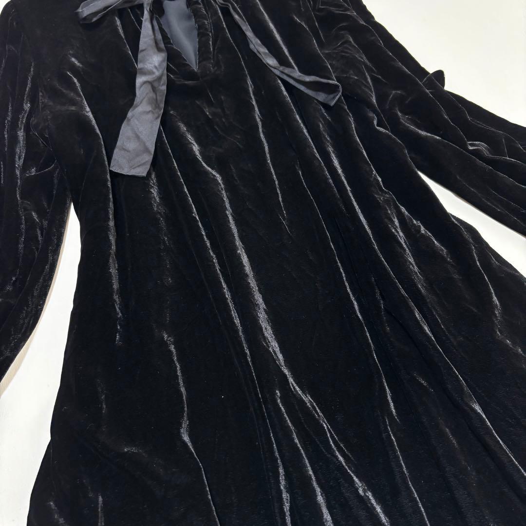 ダーマコレクション ヒロミヨシダ シルクベロアワンピース ブラック L
