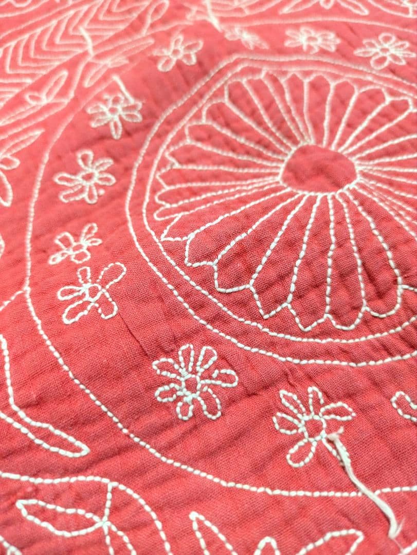 167 ヴィンテージ ラリーキルト / カンタキルト ソファカバー /ラグ 赤