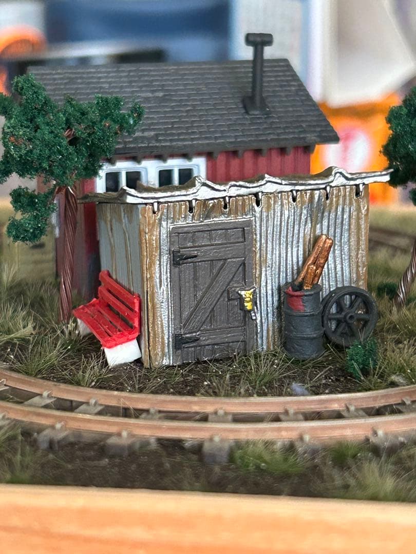 HOナロー・Nゲージ小型レイアウト 小屋と倉庫のセット - 鉄道模型本物