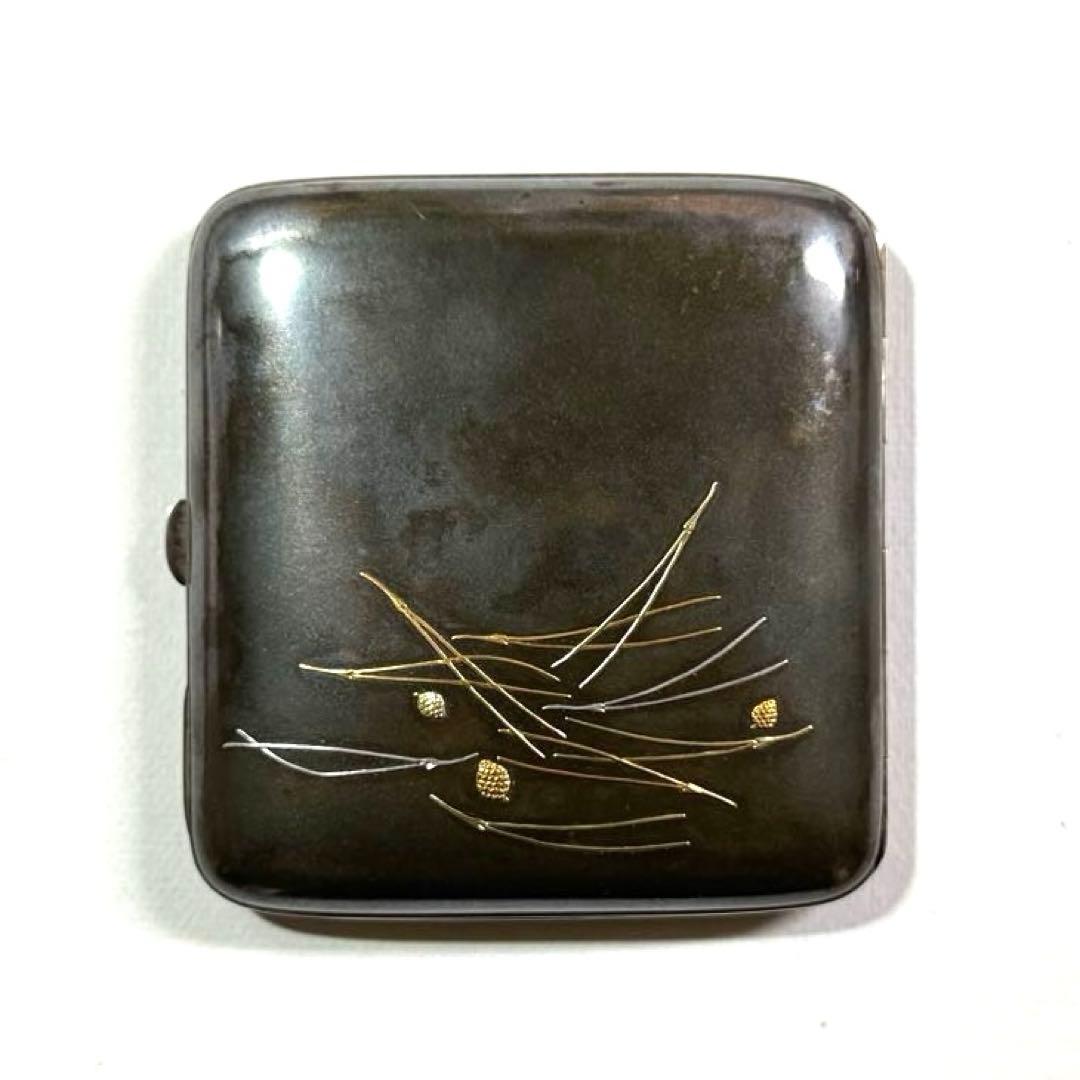 四分一、純金、松葉造嵌シガレットケース 四分一、純金、松葉造嵌シガレットケース - メルカリ