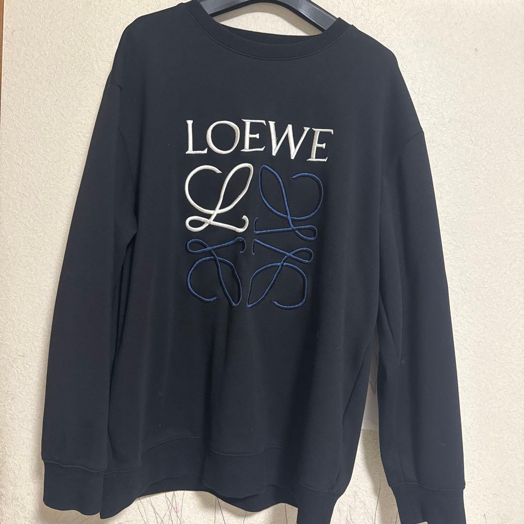 LOEWE ブラック トレーナー LOEWE】【アナグラムエンブロイダリースウェットシャツ】【ポルトガル