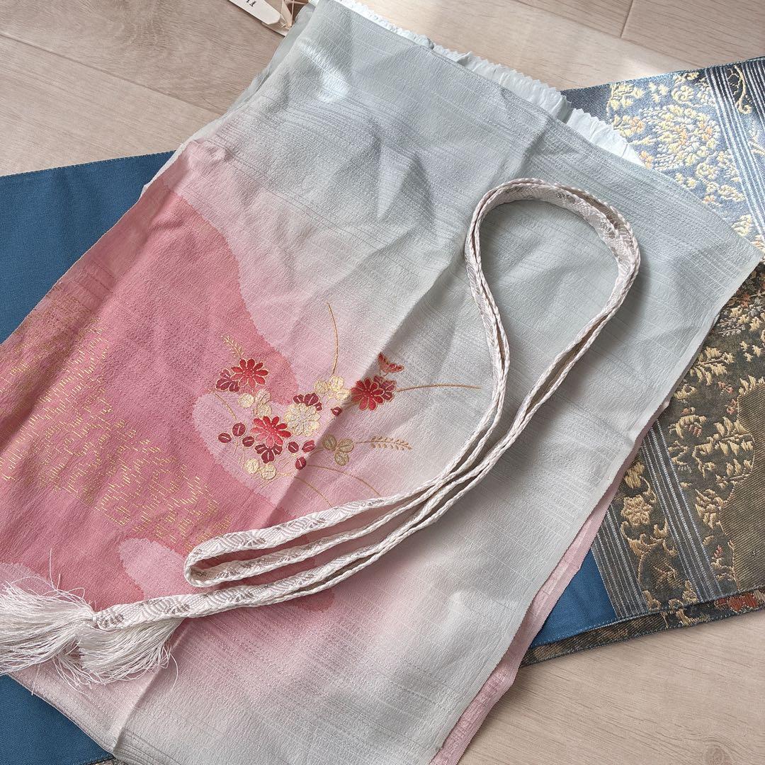 訪問着 フルセット 着物 正絹 四季草花 卒業式 入学式 金駒刺繍 G3