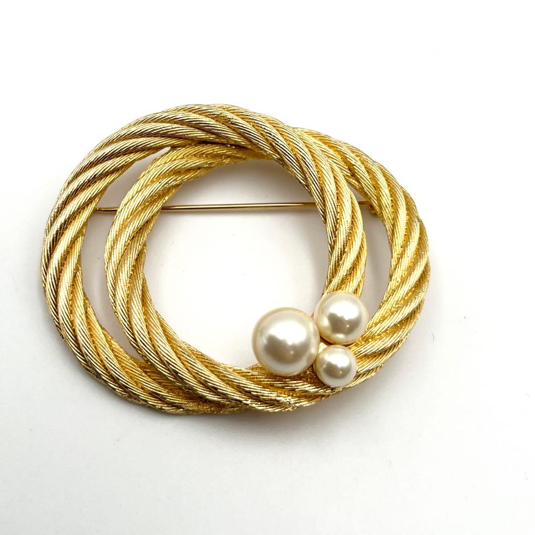 希少✨ ディオール Dior ピン ブローチ パール ゴールド系 箱付 - メルカリ