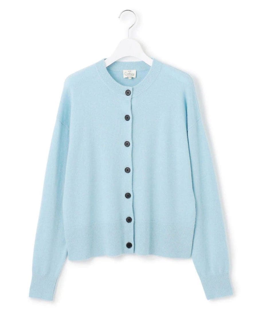 新品 23区 今季 完売 ピュアカシミヤ クルーネック カーディガン 38