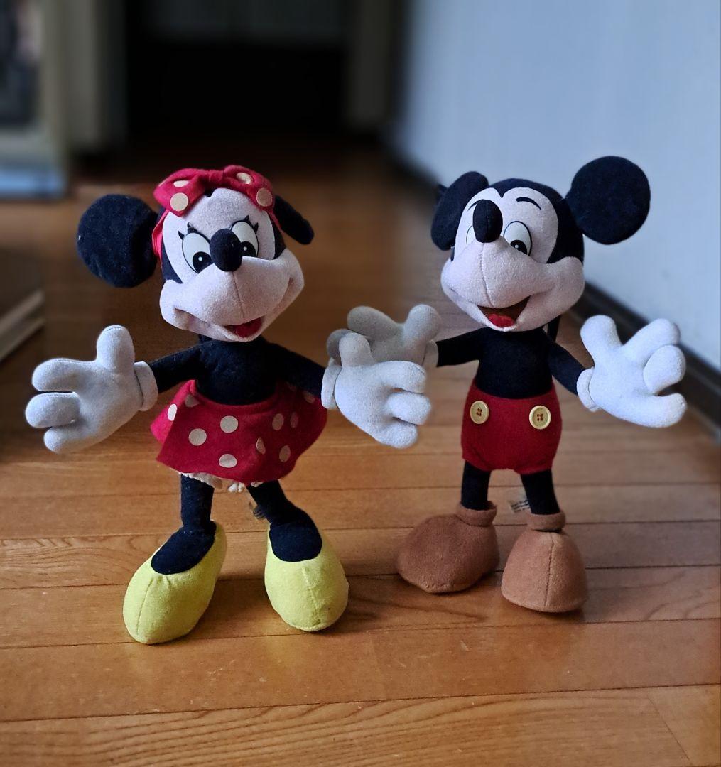 【激レア】レトロなミッキーミニー針金入りぬいぐるみ レトロ 東京ディズニーランド初期針金入りミッキーマウスとミニー